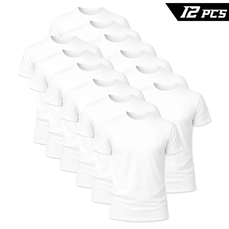 ❤️DEALS FOR YOU❤️12-Pack $24.95 The more you buy,the lower the price. Stock up Men's Black Crew Neck T-Shirt,Short Sleeve