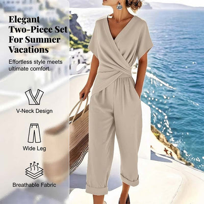 💃 Elegant Solid Color Two-Piece Set - instantly creates a feminine silhouette!